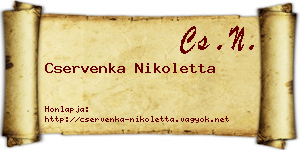 Cservenka Nikoletta névjegykártya