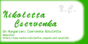 nikoletta cservenka business card